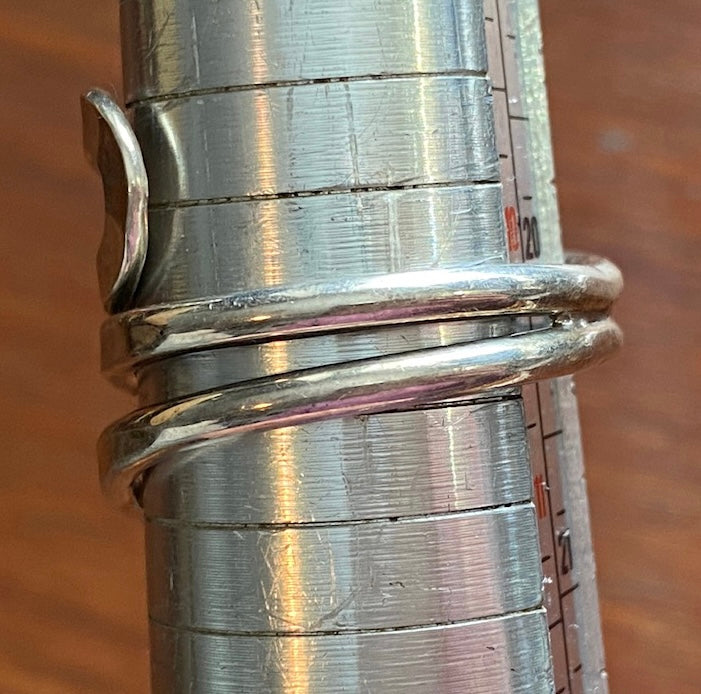 Unisex Sterling Silver 925 Modern Hammered Large Ring Sz 10.25