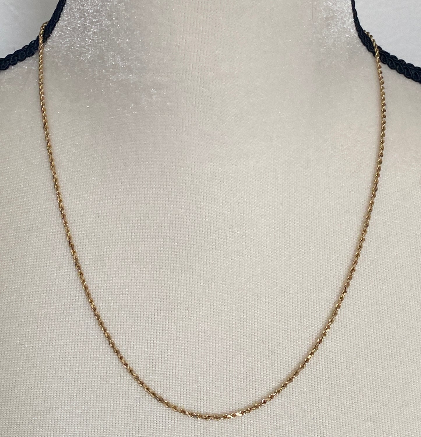 14k Yellow Gold Twist Chain Rope Necklace Signed OR 20" Long