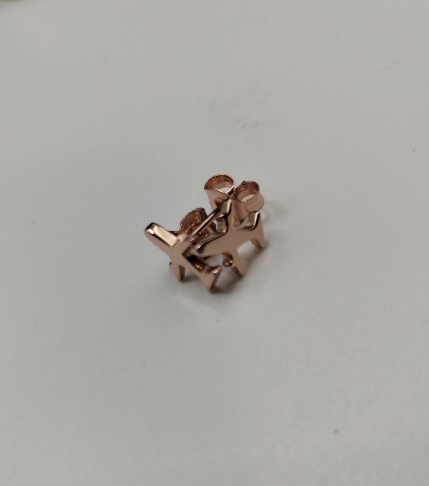 Rose Gold Plate over Sterling Silver 925 Airplane Jet Pierced Earrings