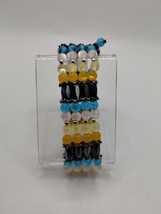 Magnetic Bead Hematite Multicolor Pastel Bracelet Necklace