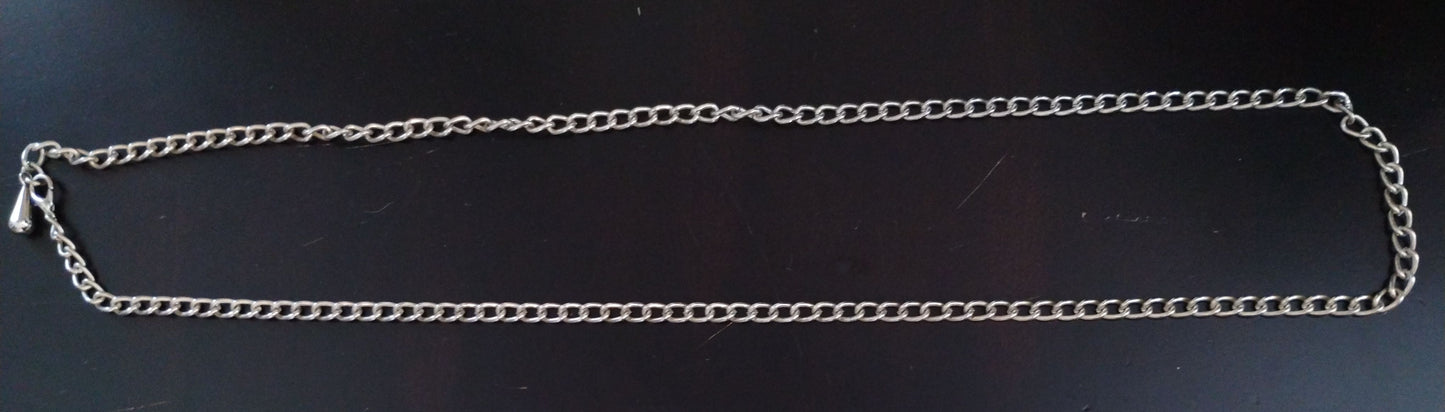 Silver Tone 44" Long Chain Link Necklace