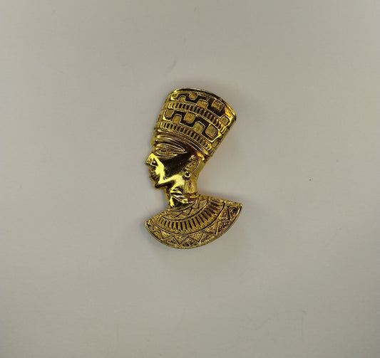 Vintage Signed Avon Egyptian Revival Queen Nefertiti Gold Tone Brooch Pin