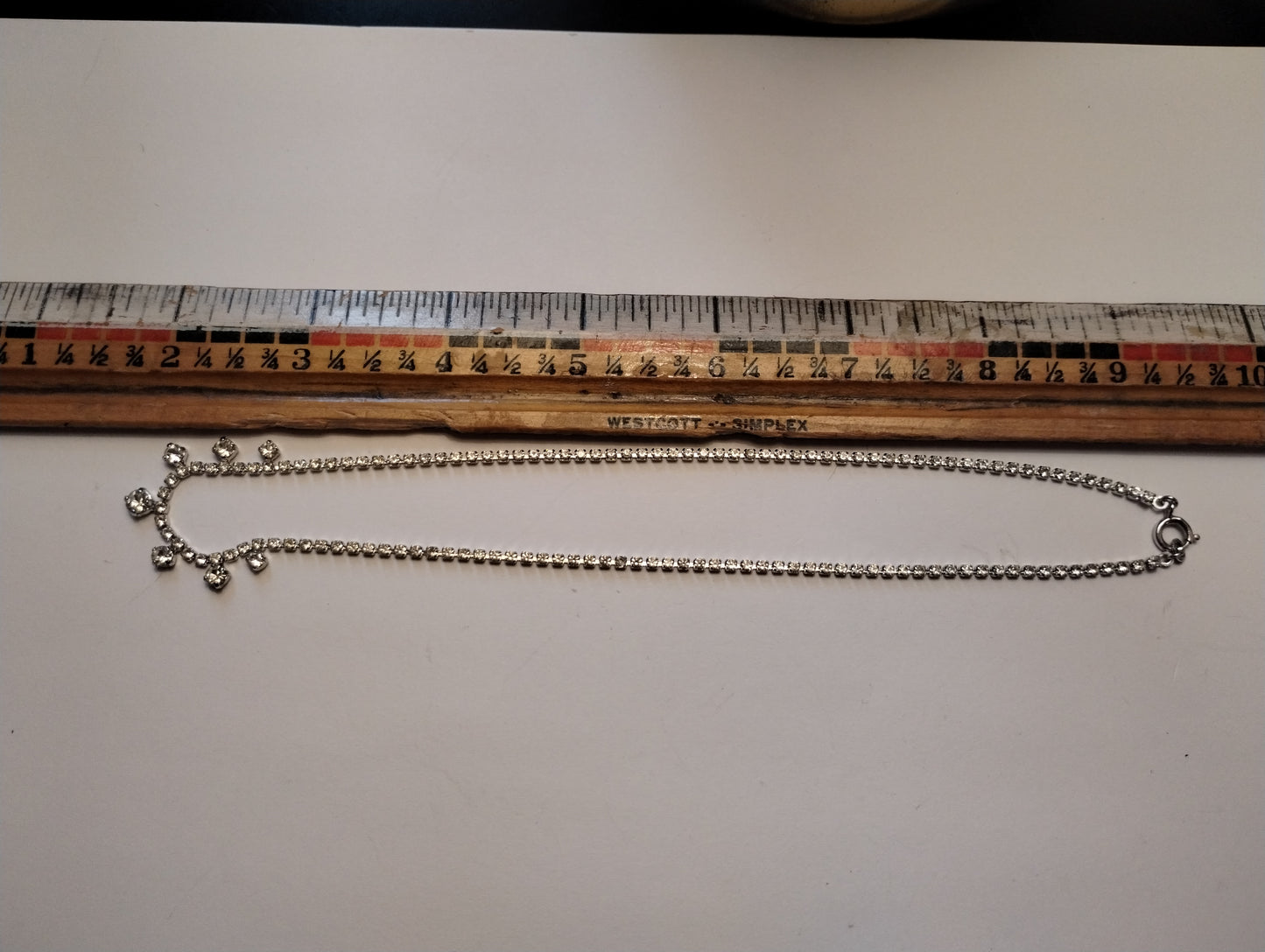 Vintage W Germany Signed Silver Tone Rhinestone Necklace