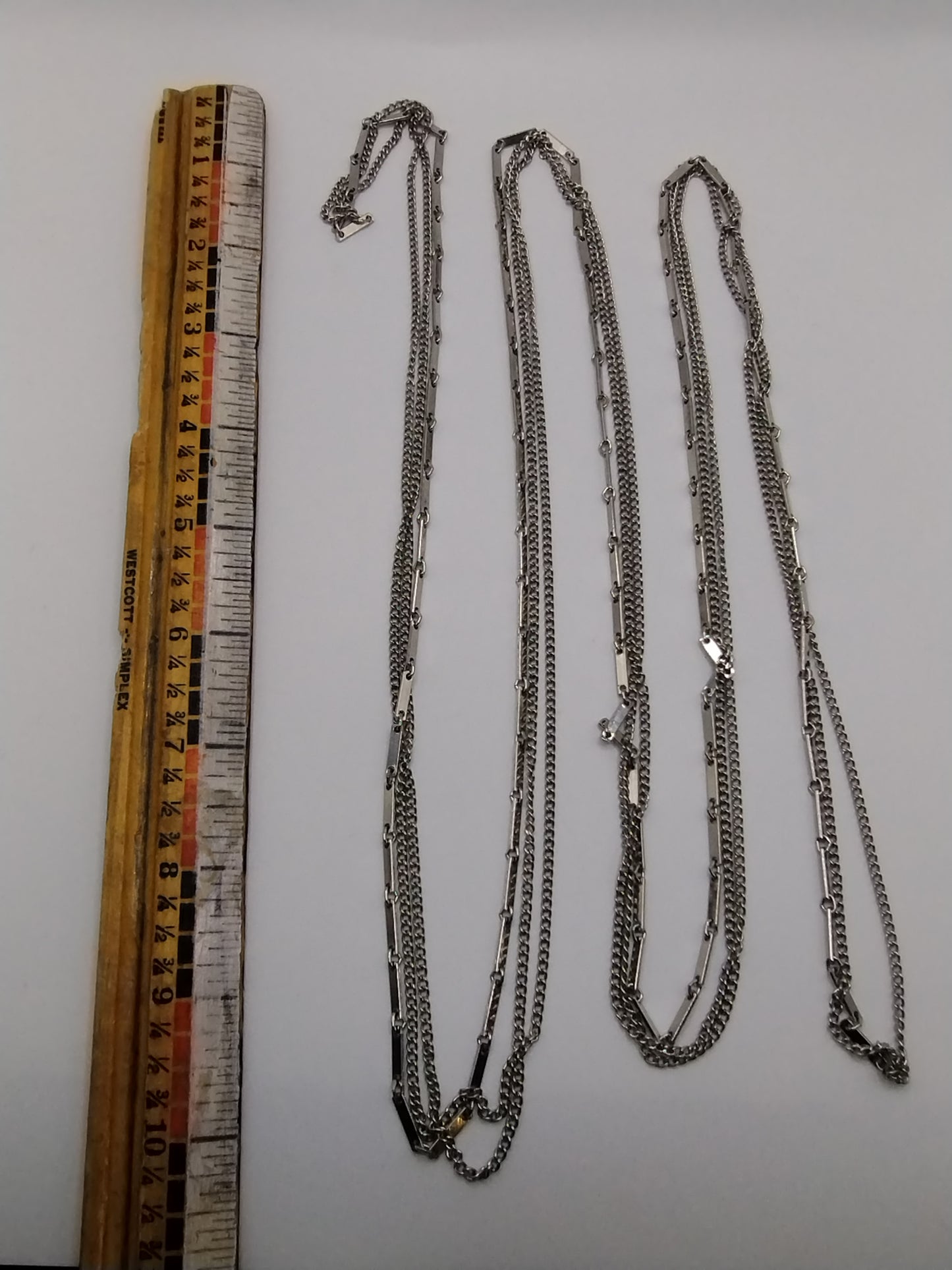 Vintage Silver Tone Opera Length Chain Necklace