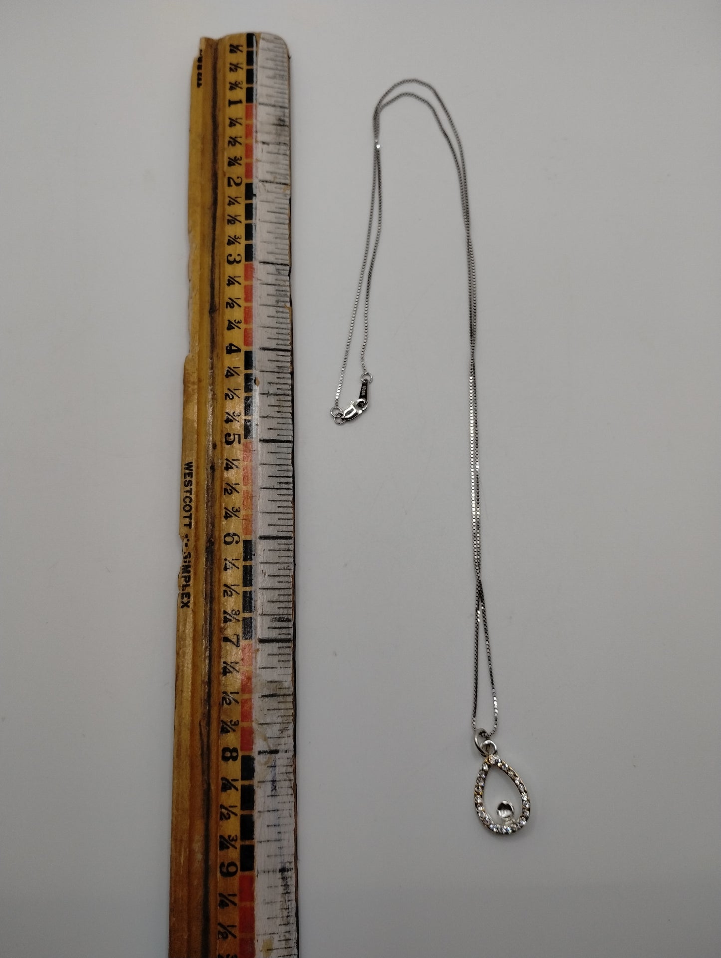 Sterling Silver 925 1mm Wide Box Chain Necklace with Pendant 24" Long