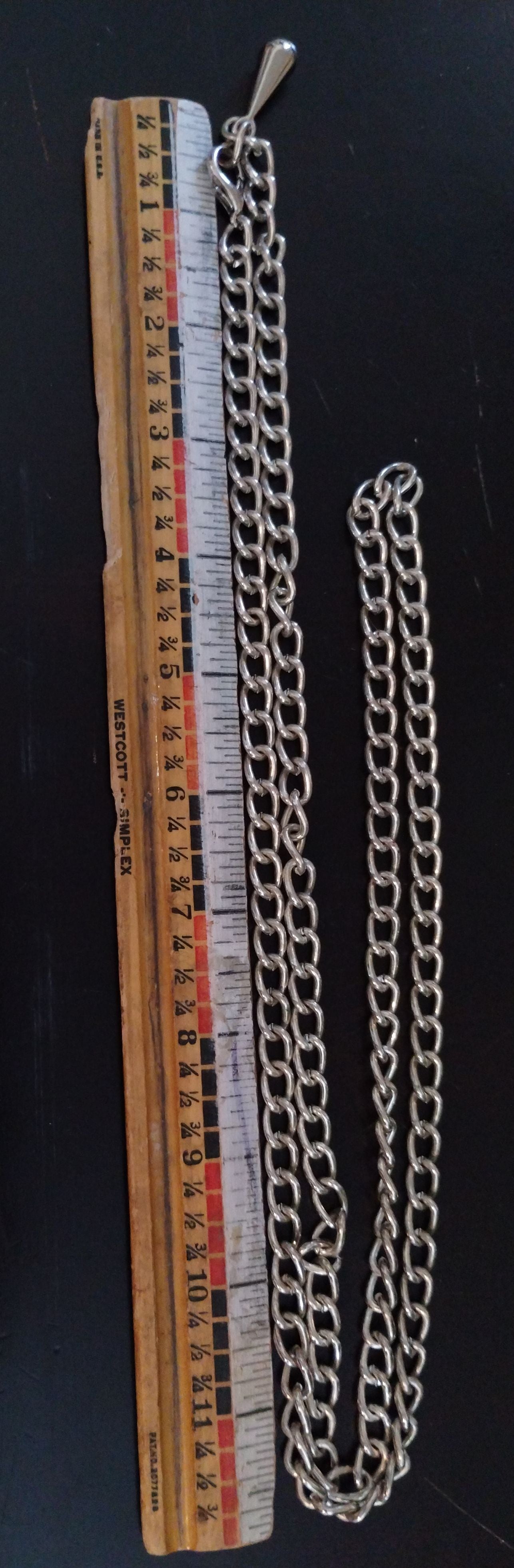 Silver Tone 44" Long Chain Link Necklace