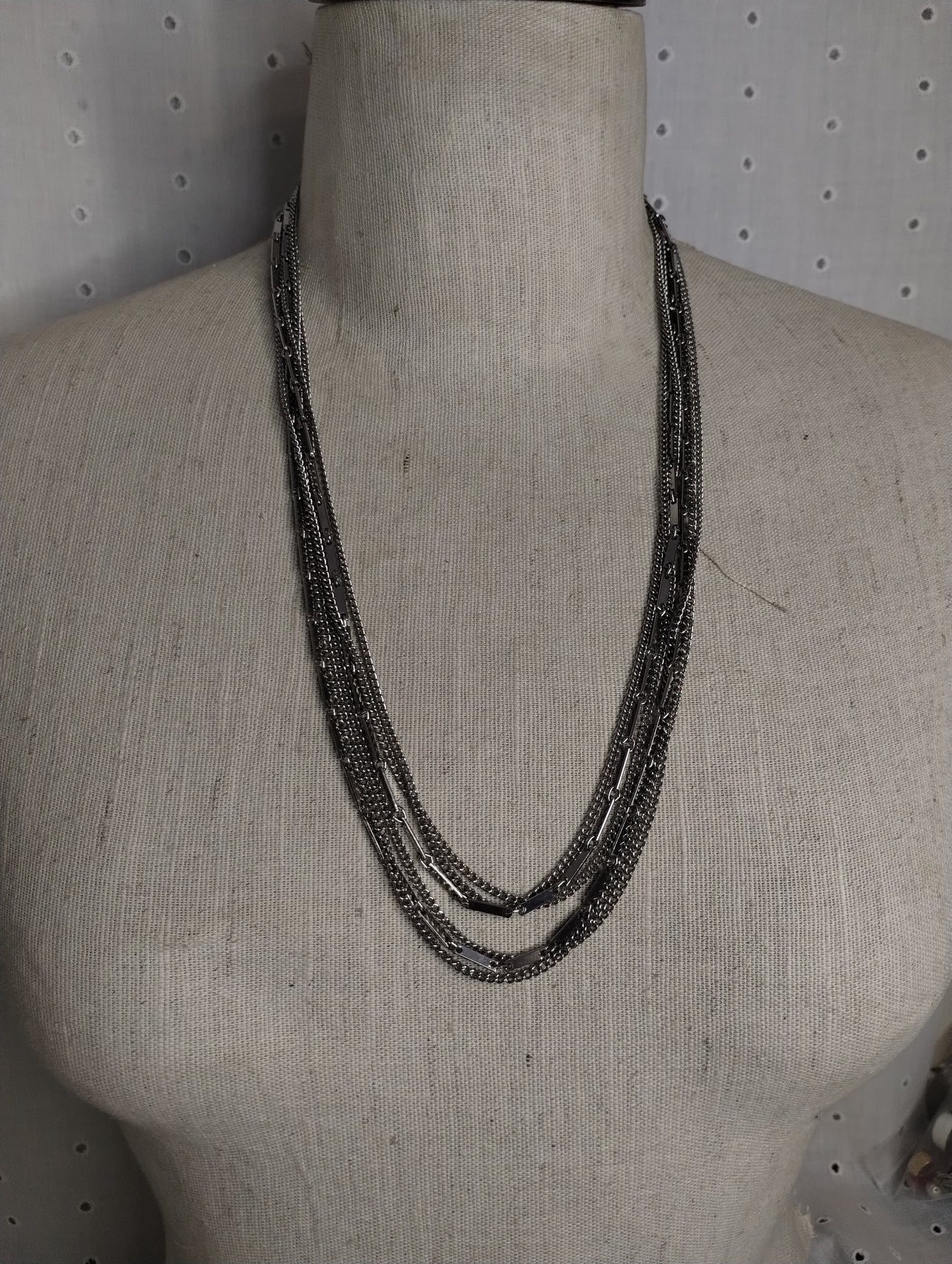 Vintage Silver Tone Opera Length Chain Necklace