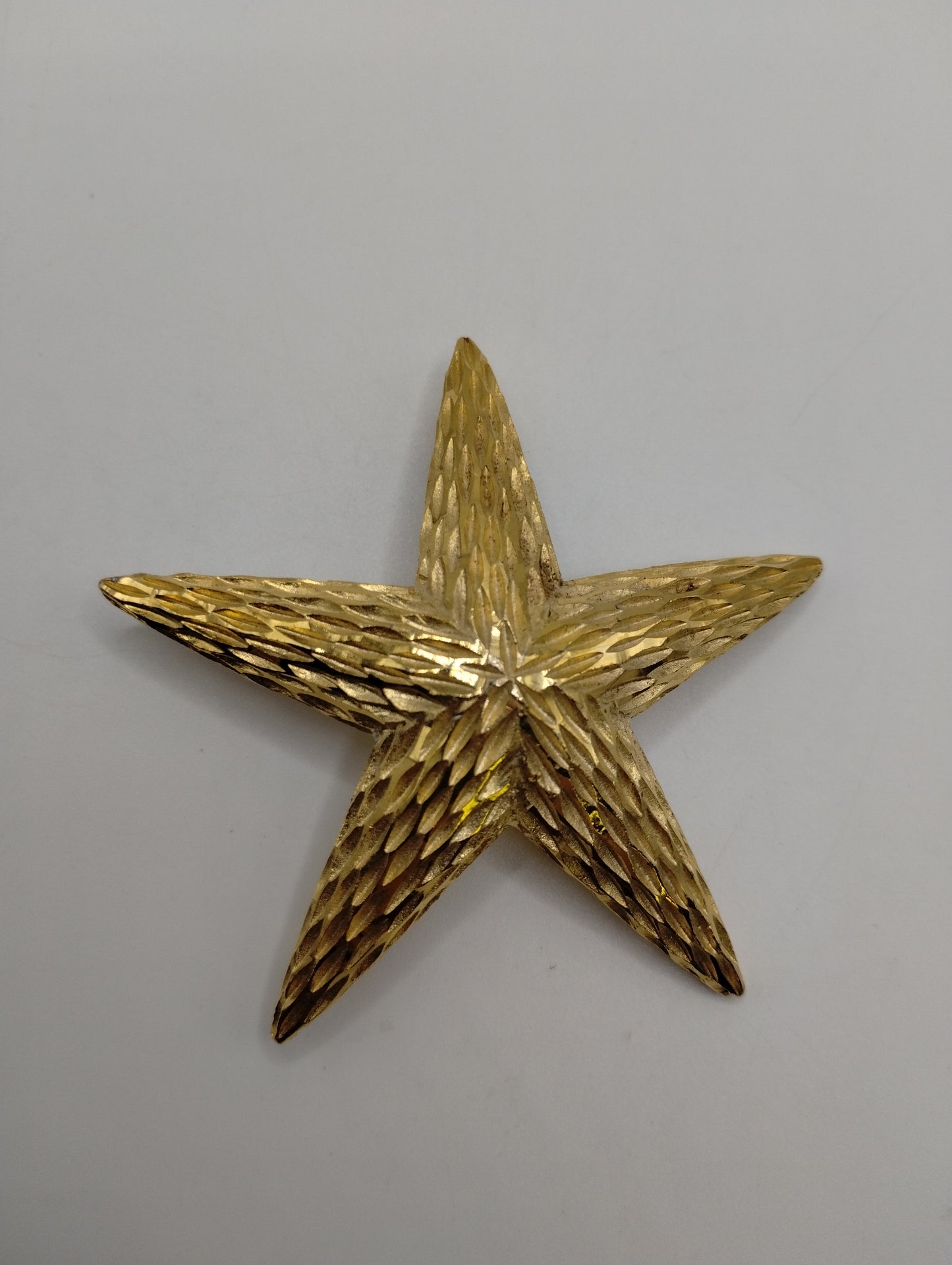 Vintage Signed BSK Textured Star Shaped Large Brooch Pin