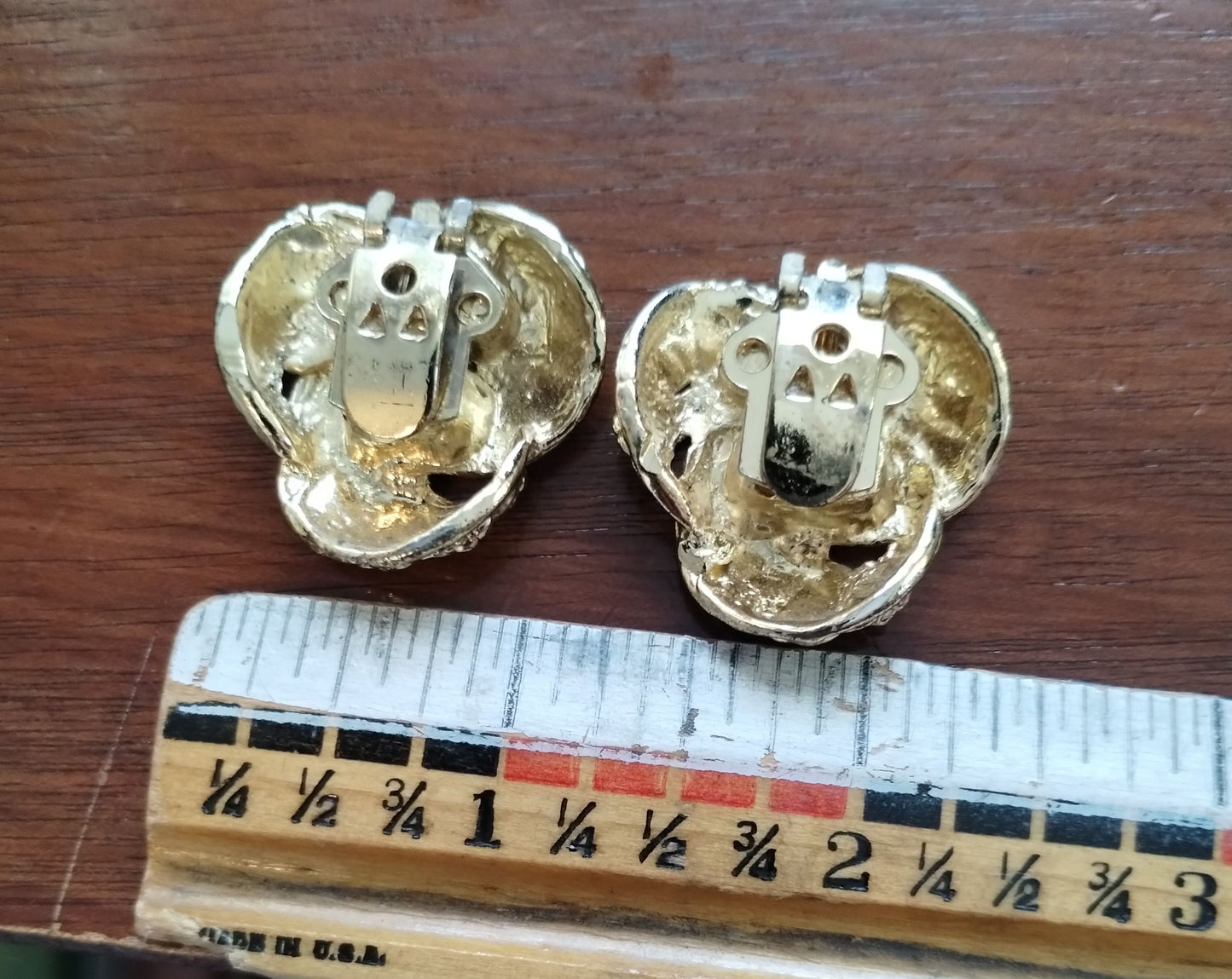 Vintage Gold Tone Textured Love Knot Shoe Clips