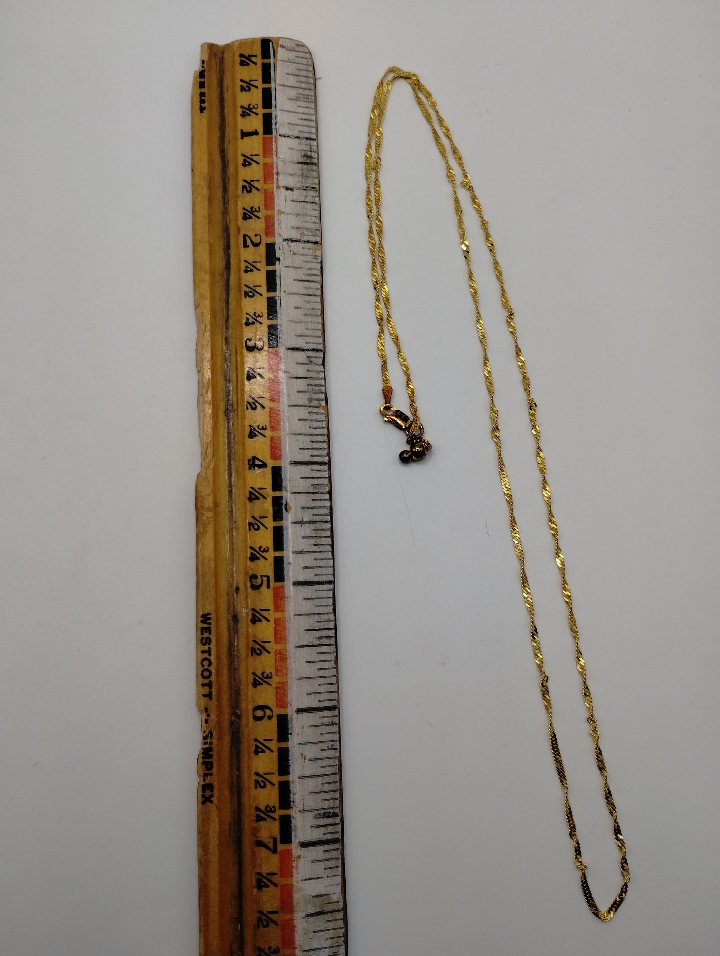 Gold Plate over Sterling Silver 925 Twist Chain Necklace 24" Long