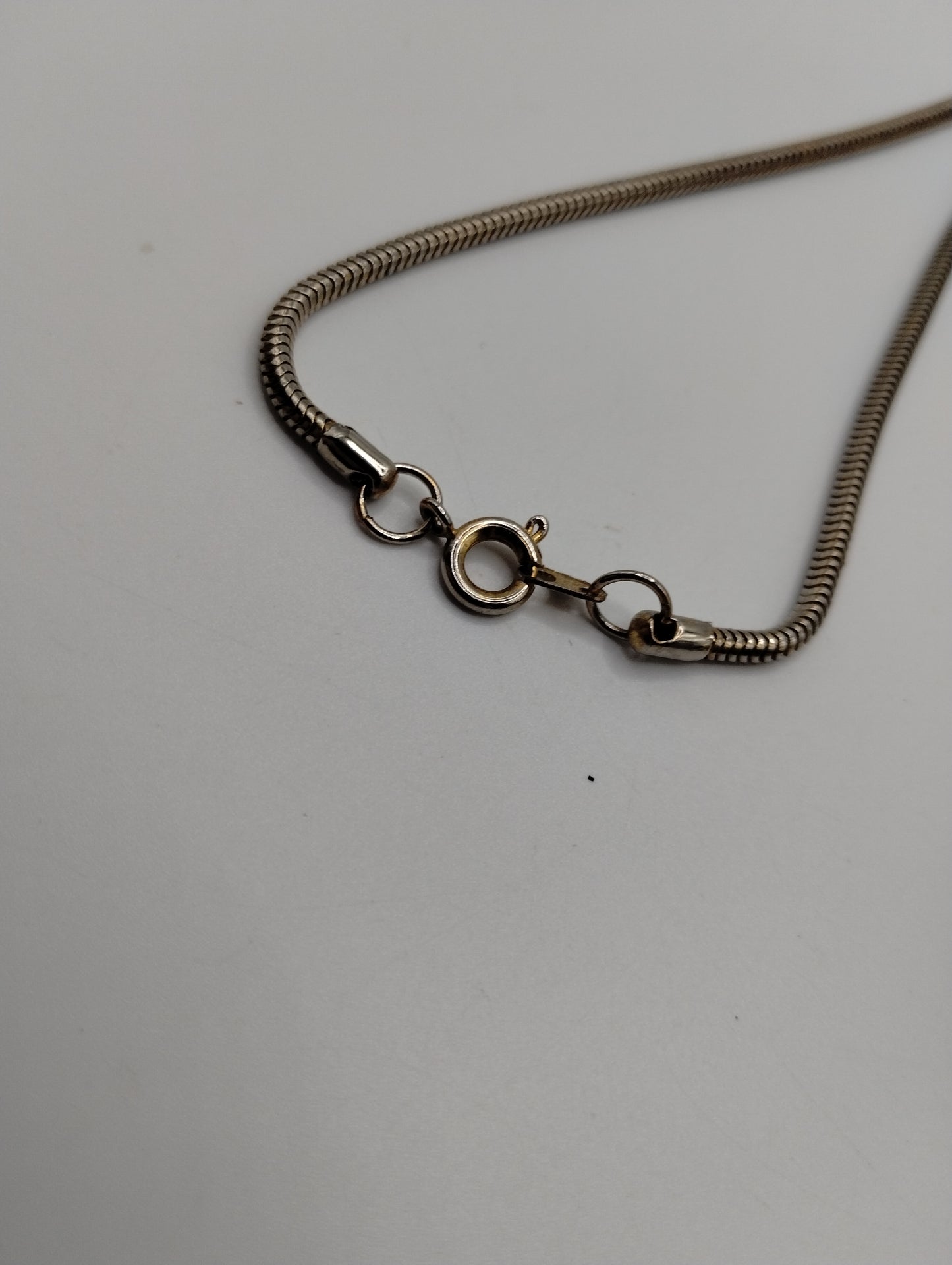 Vintage Gold Tone Large Puffy Heart on Snake Chain Pendant Necklace