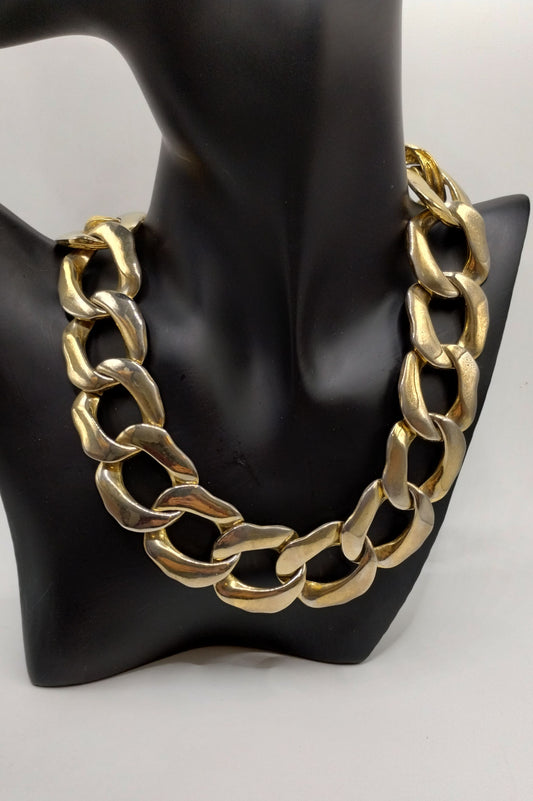 Vintage Chunky Gold Tone Chain Link Necklace