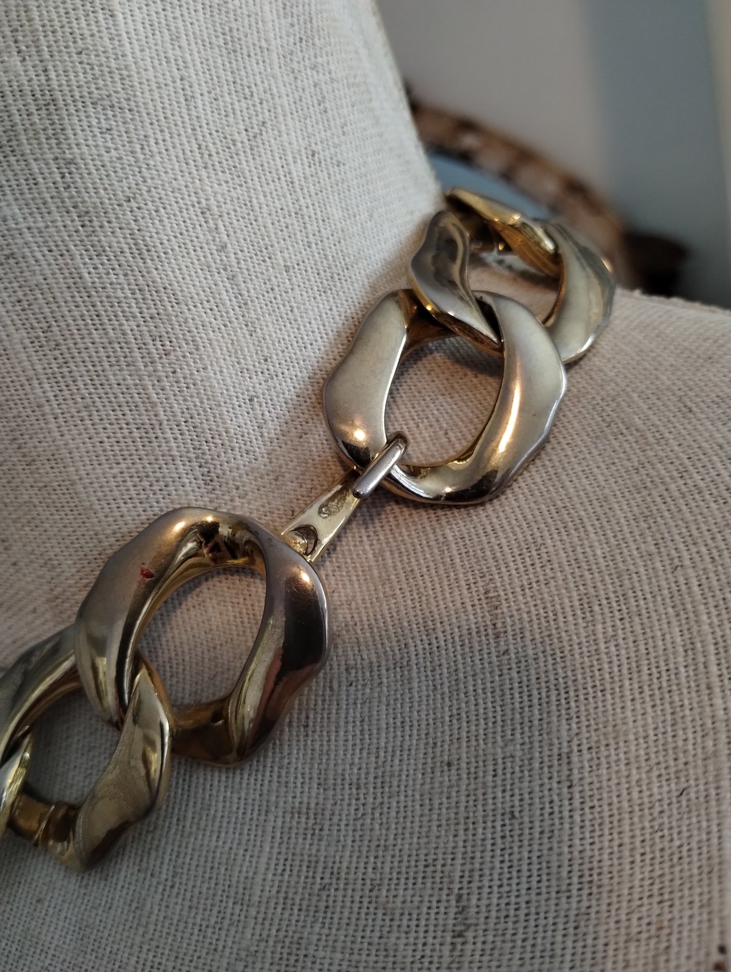 Vintage Chunky Gold Tone Chain Link Necklace