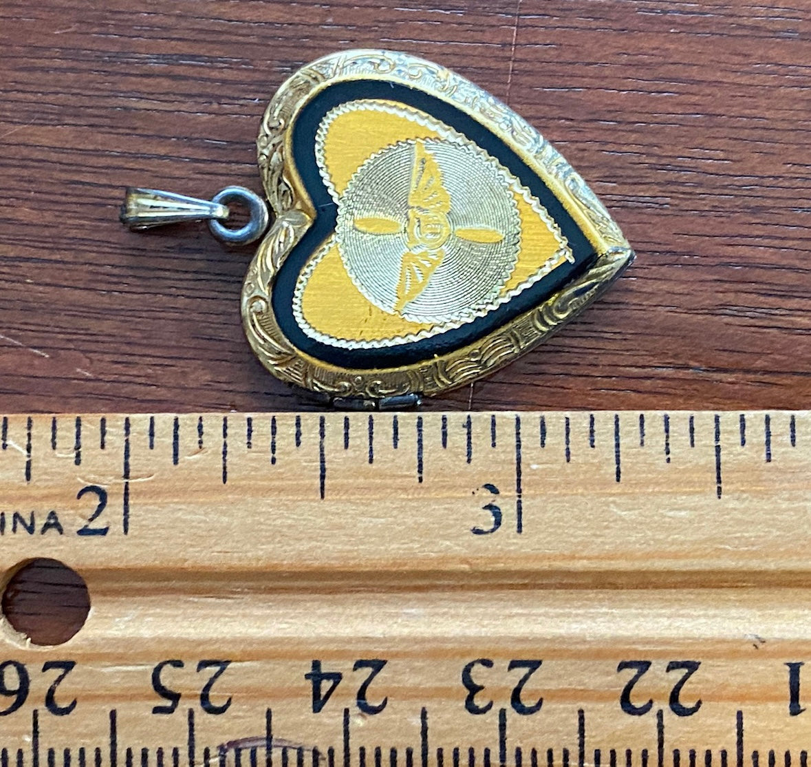 Vintage WWII 2 Army Aircorps Sweetheart Gold over Sterling Silver Locket Pendant