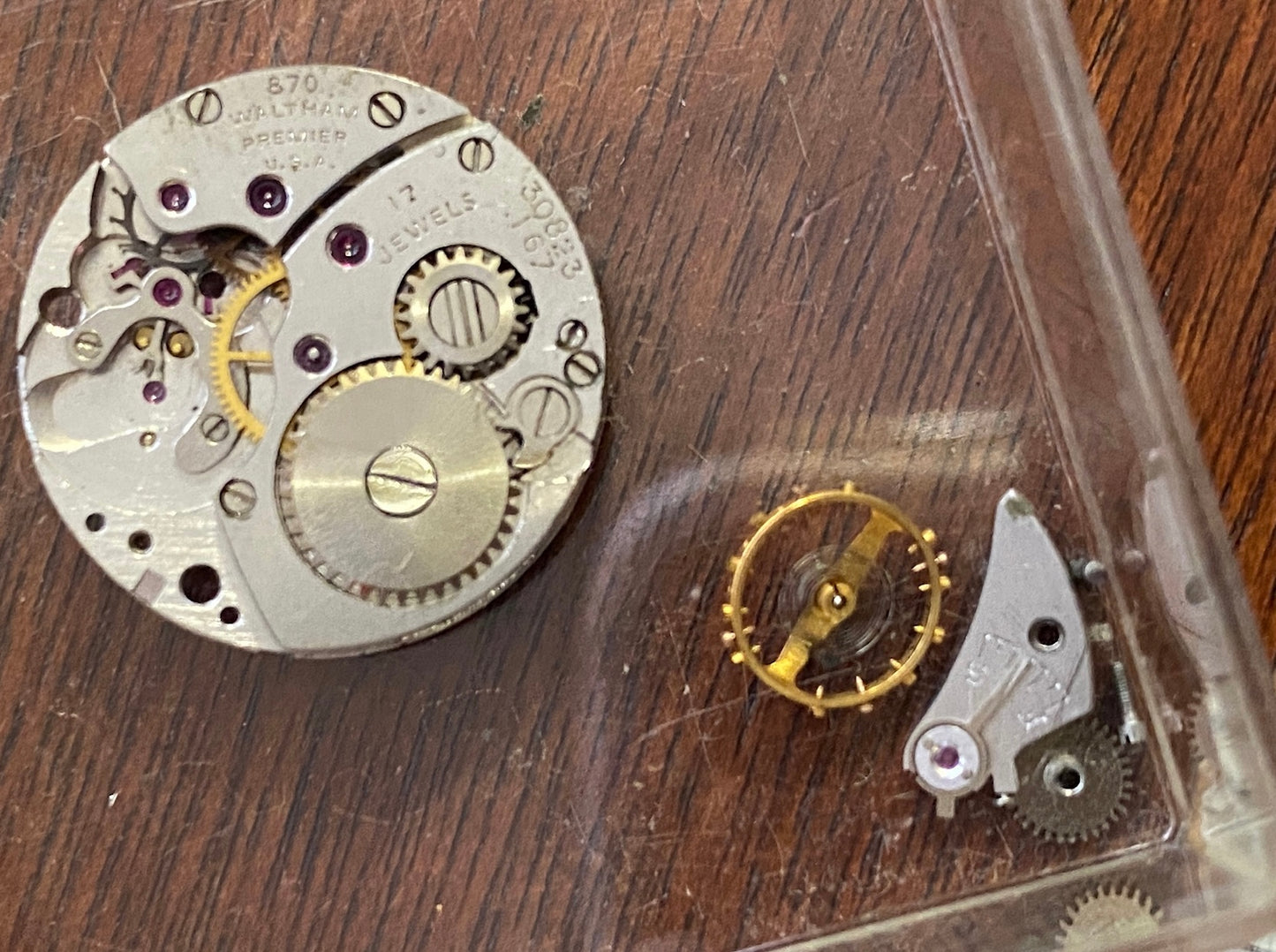 Vintage Mens's 1940's 10k Rose Rolled Gold Waltham Premier Wristwatch Parts