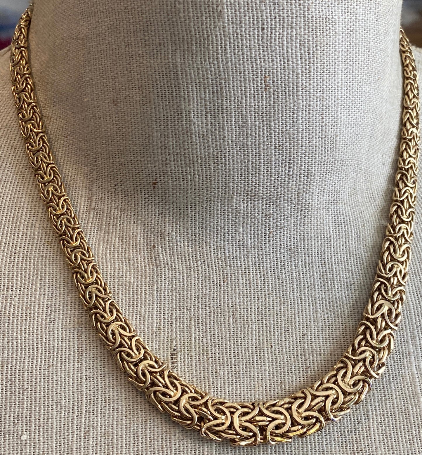 Atasay Kuyumculuk 14k Yellow Gold Byzantine Link Necklace 18.25" Long