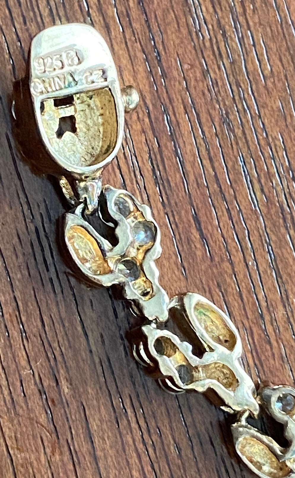 Sterling Silver 925 Gold Plate CZ Tennis Bracelet 7.5" Long