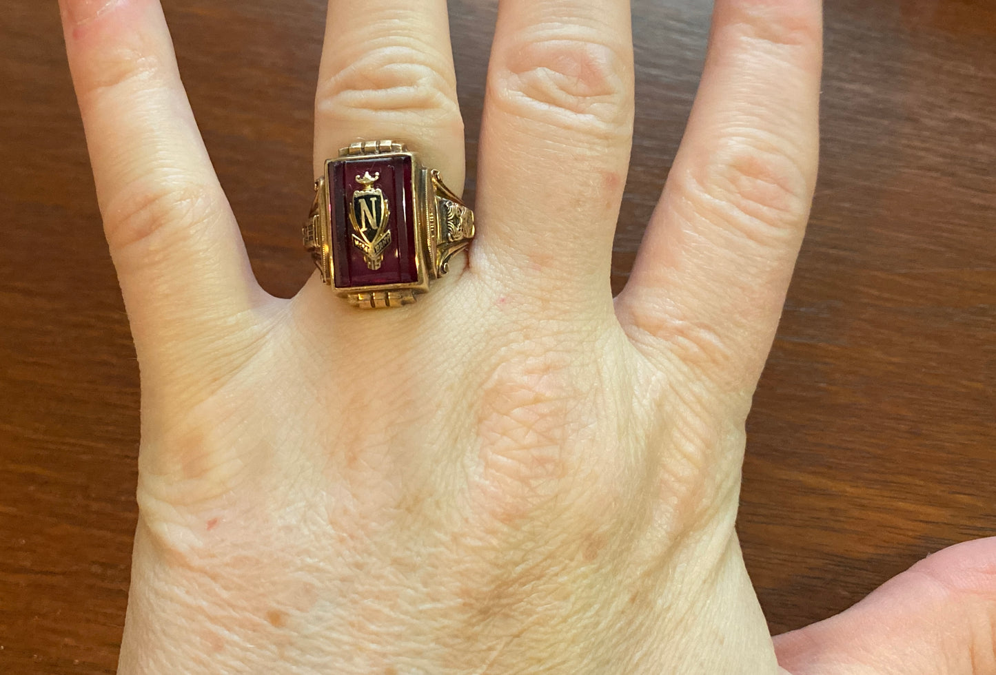 1965 10k Yellow Gold New Albany High School Class Ring Sz 6.75