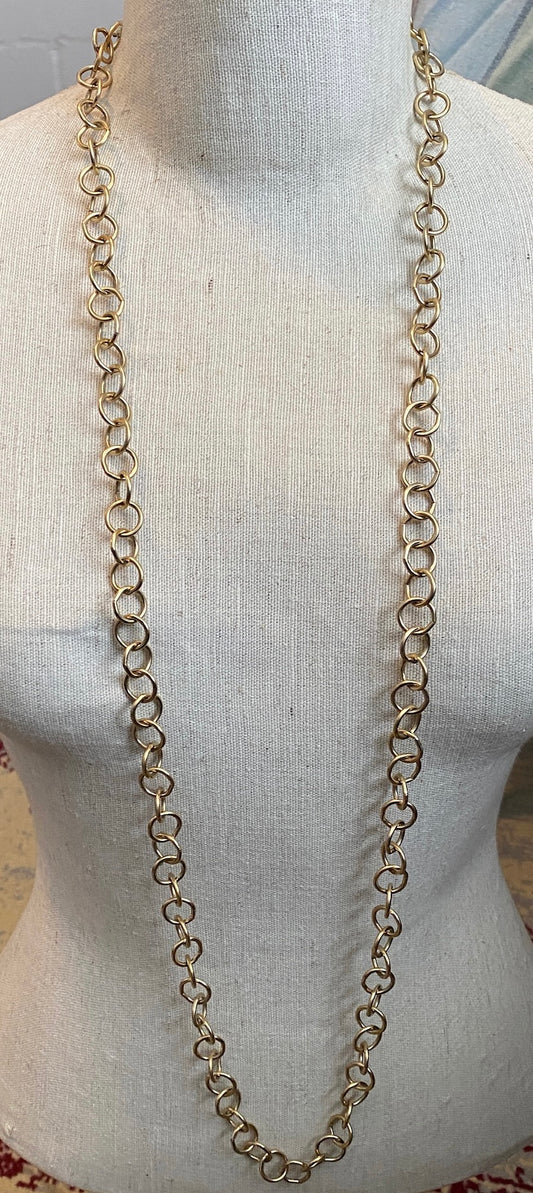 Large Link Gold Tone Metal Chain Link Layering Necklace