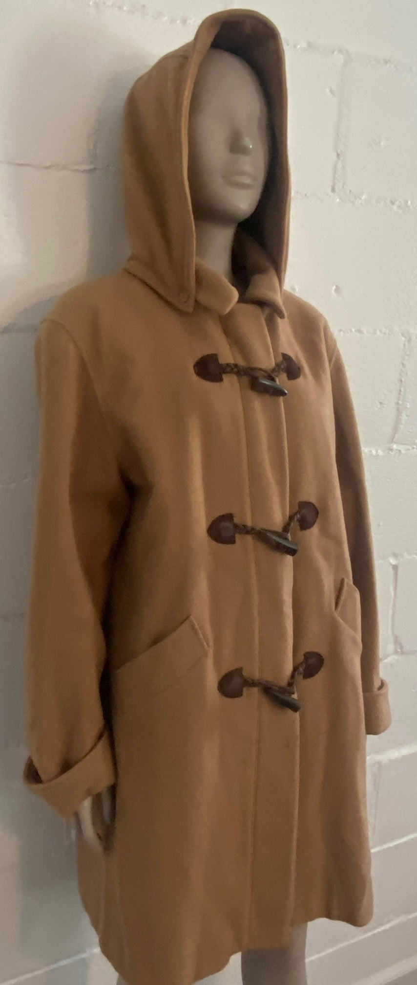 Vintage MDP Mario De Pinto Wool Coat Jacket Toggle Removable Hood Sz 10