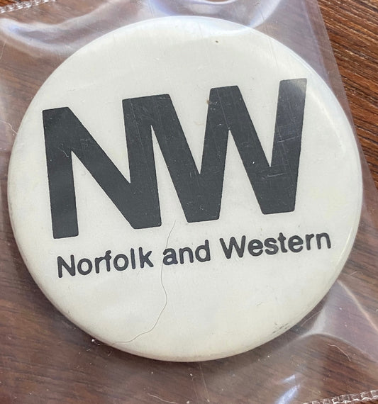 Norfolk and Western NW Souvenir Railroad Train Button Pin