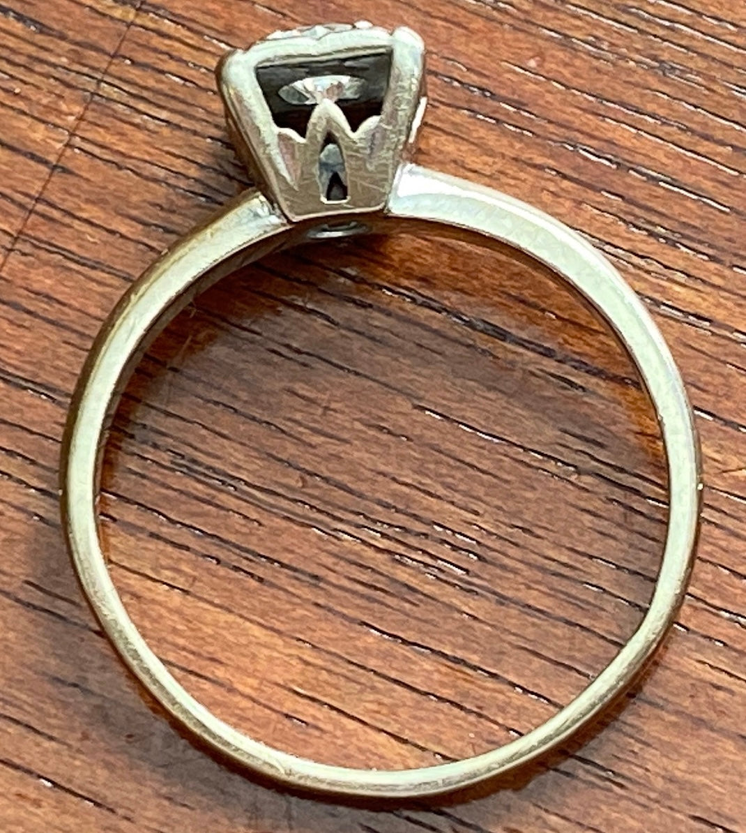 Vintage 14k White Gold Round .25ct Diamond Solitaire Engagement Ring Sz 7.75