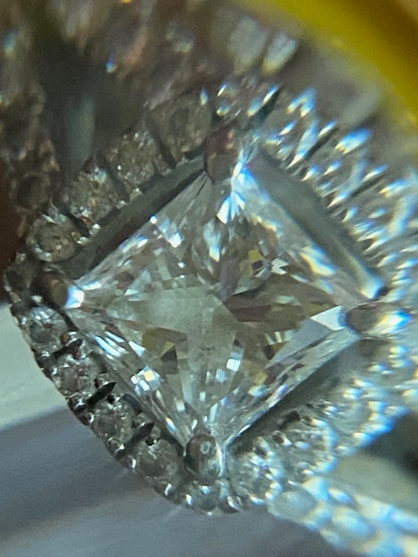 Rogers & Hollands 14k White Gold 1/2ct Princess Cut Wedding Set Sz 4
