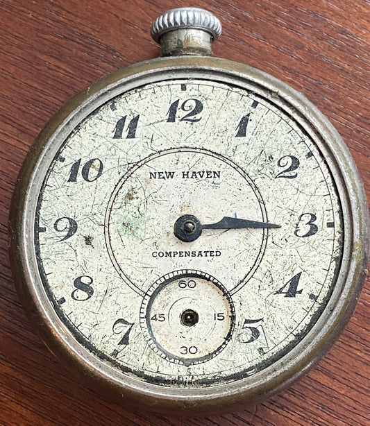 Vintage New Haven Compensated Pocket Watch AS IS PARTS