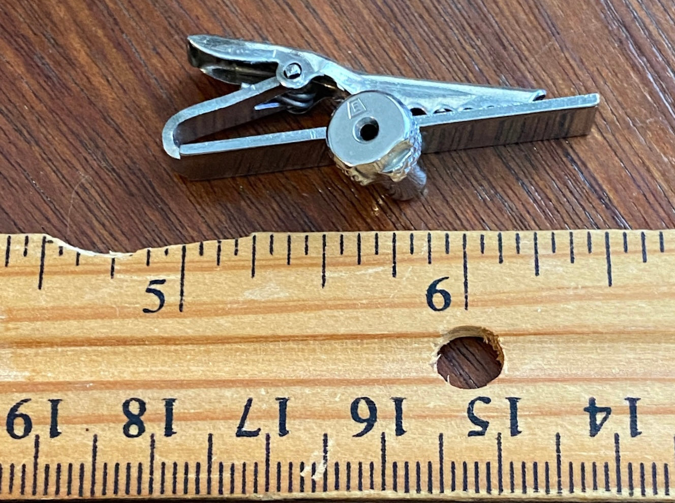 Vintage Silver Tone Hardware Bolt Mechanics Tie Clip