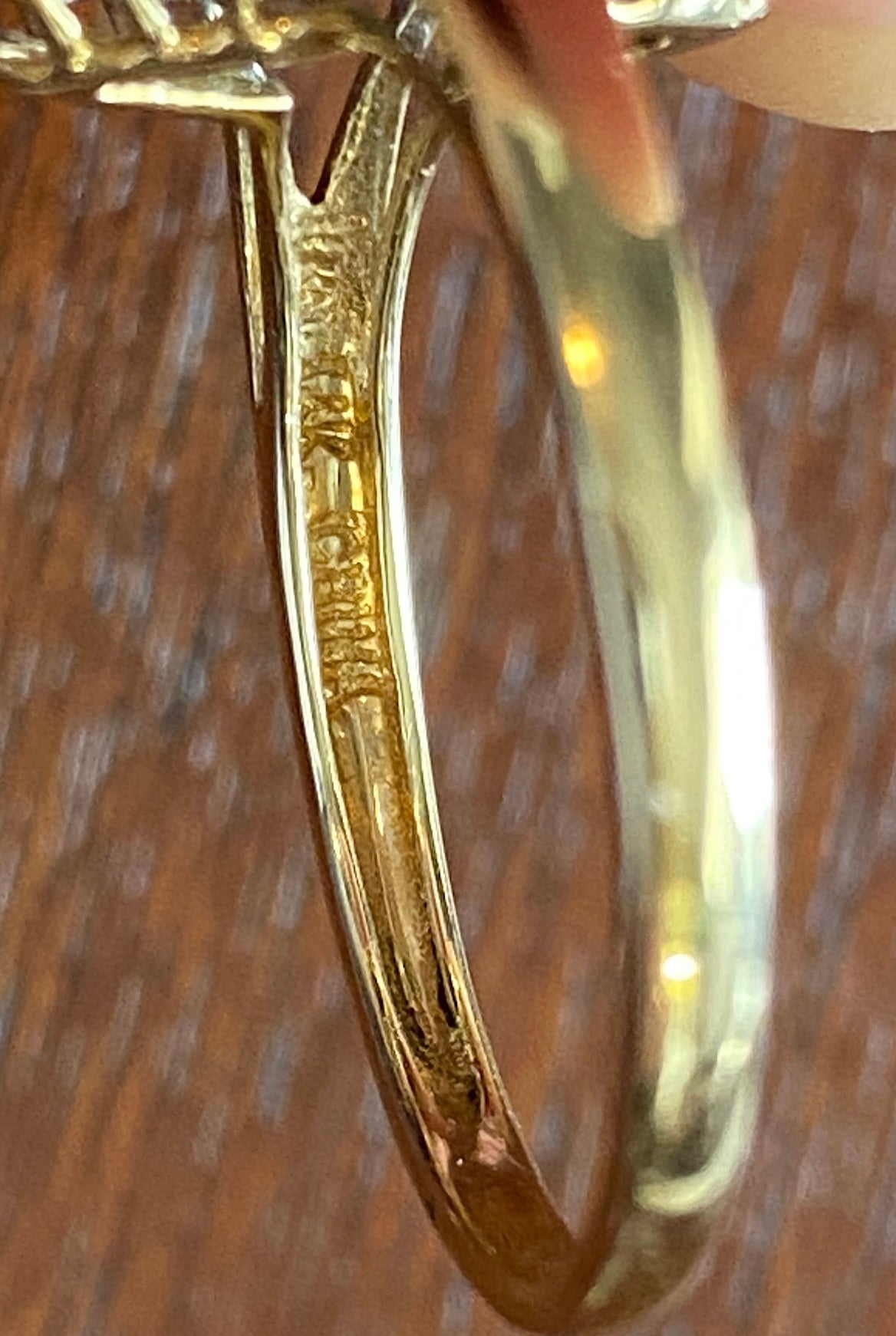 14K Yellow Gold Jade Cabochon Diamond Accent Ring Sz 8