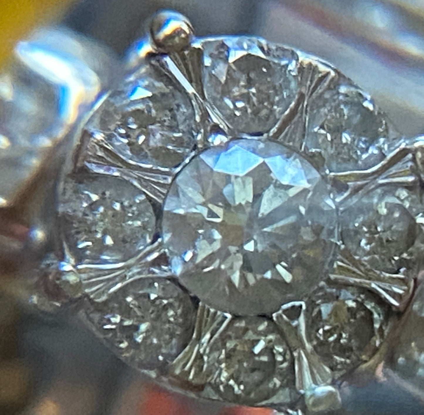 10k White Gold .75ctw Diamond Wedding Set Engagement Ring Sz 7