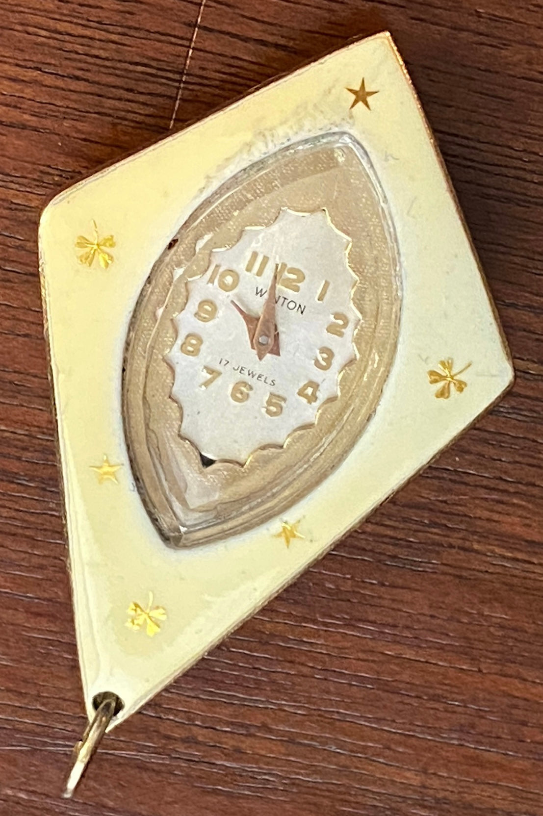 Vintage Winton 17j Manual Wind Watch Ladies Necklace Pendant Enamel Clover