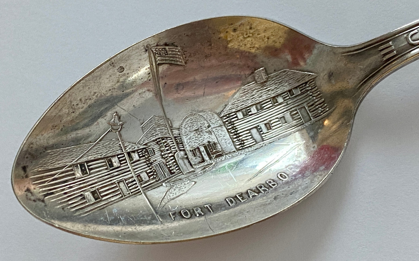 Antique Chicago 1933 Worlds Fair Spoon Fort Dearborn Chicago