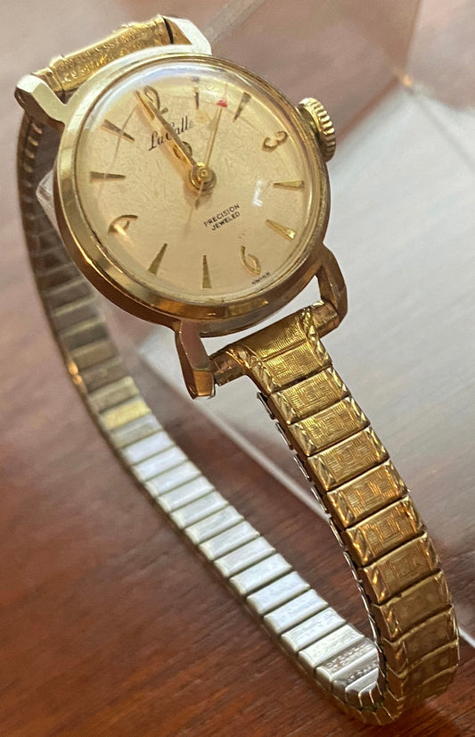Vintage Westclox LaSalle 10k Rolled Gold Wristwatch AS IS Not Working