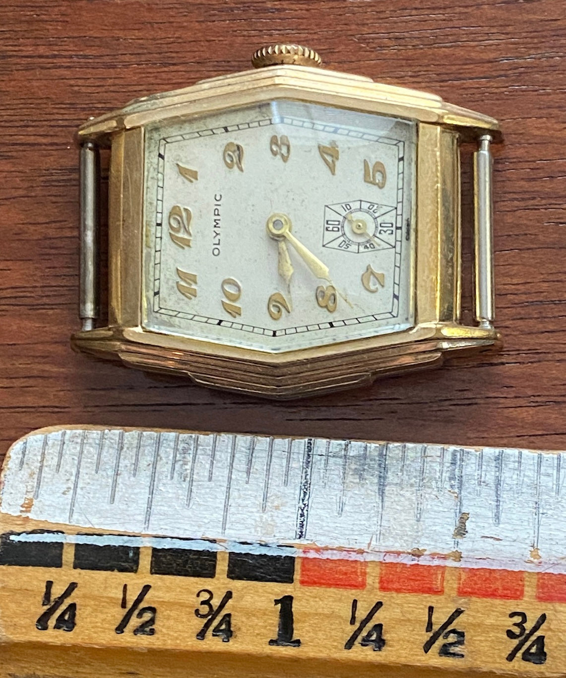 Vintage Gold Filled Olympic Mens Manual Wind Wristwatch