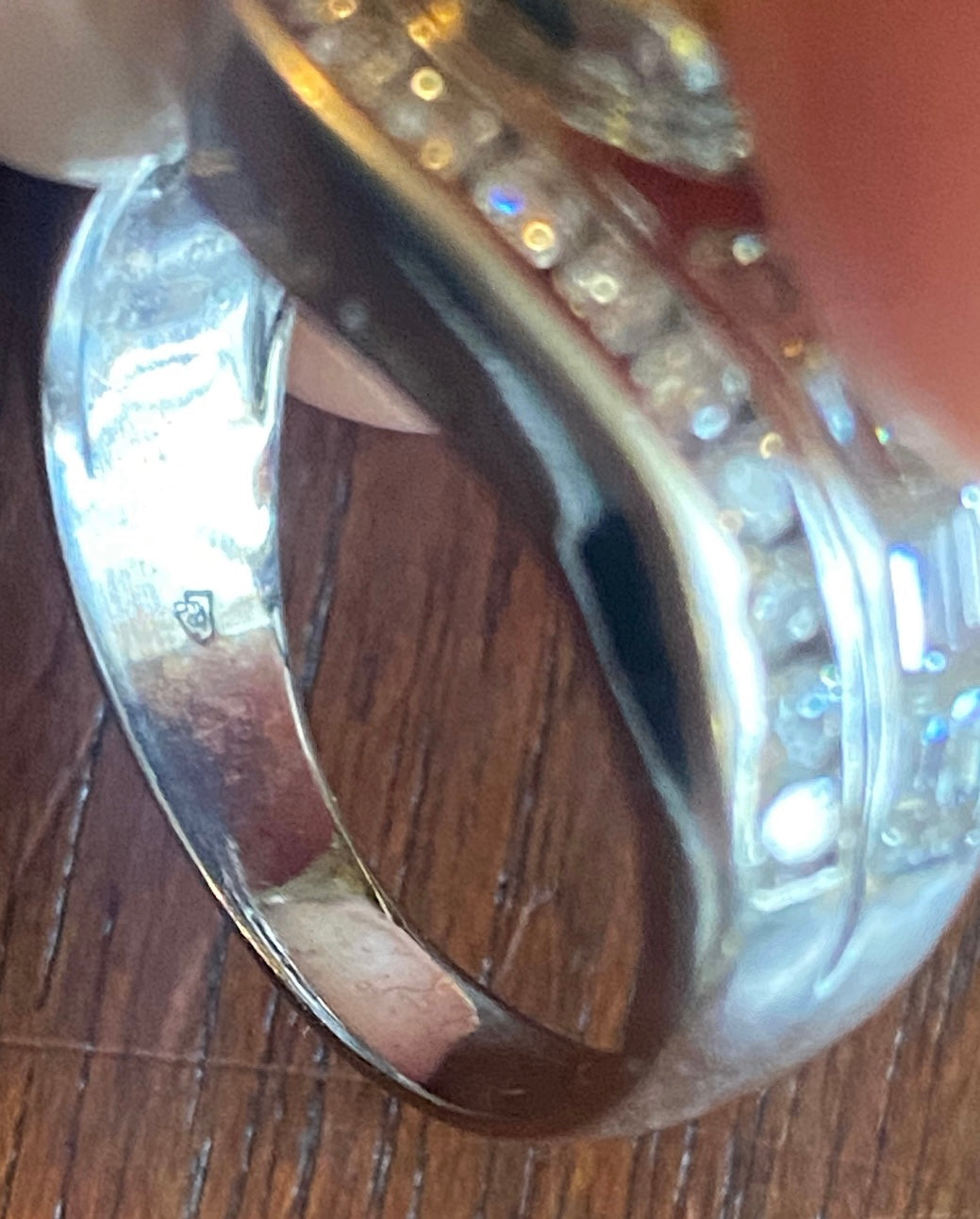 14k White Gold Diamond Halo Engagement Ring Sz 8