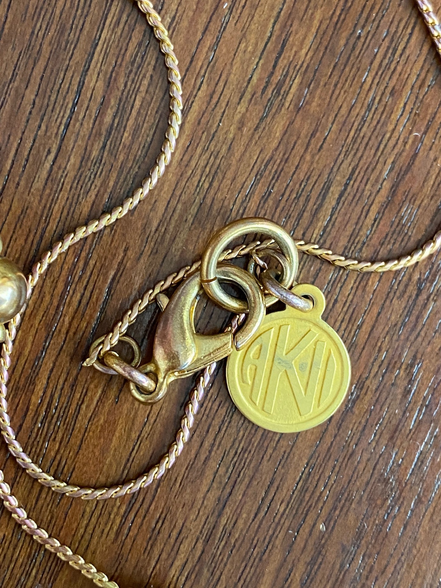 Vintage Anne Klein Gold Tone Ball Bead Pendant Necklace