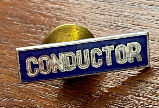 Railroad Conductor Enamel Pinback Pin