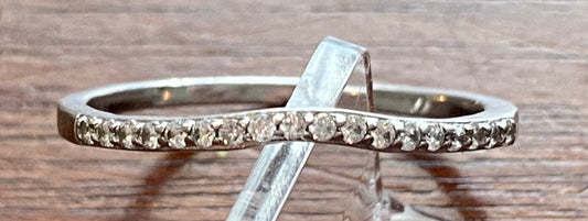SETA Sterling Silver 925 CZ Wedding Band Enhancer Ring Sz 10.25