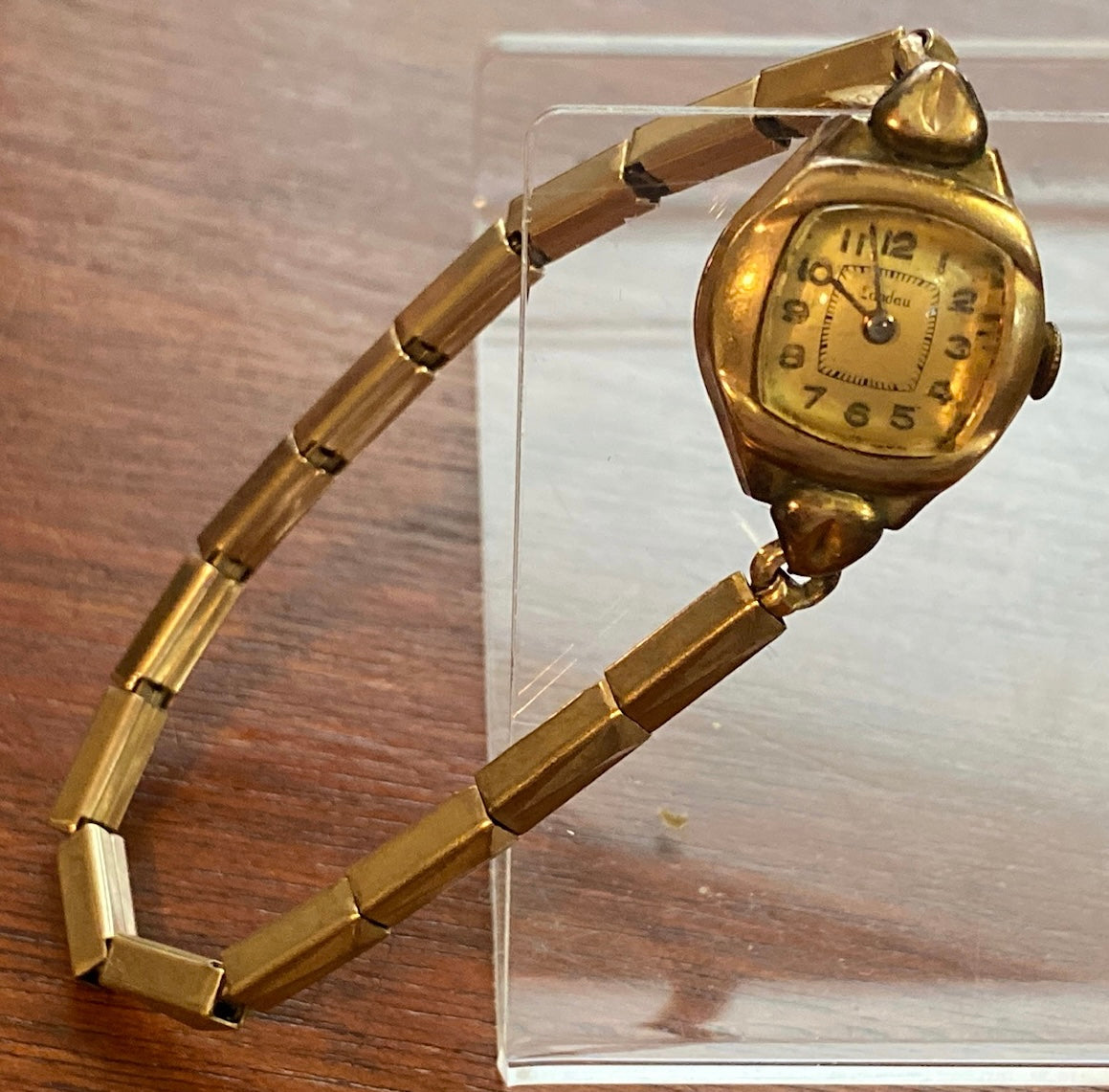 10k Yellow Gold Face 1/40th 10k Rolled Gold Landau Stonewal Wristwatch