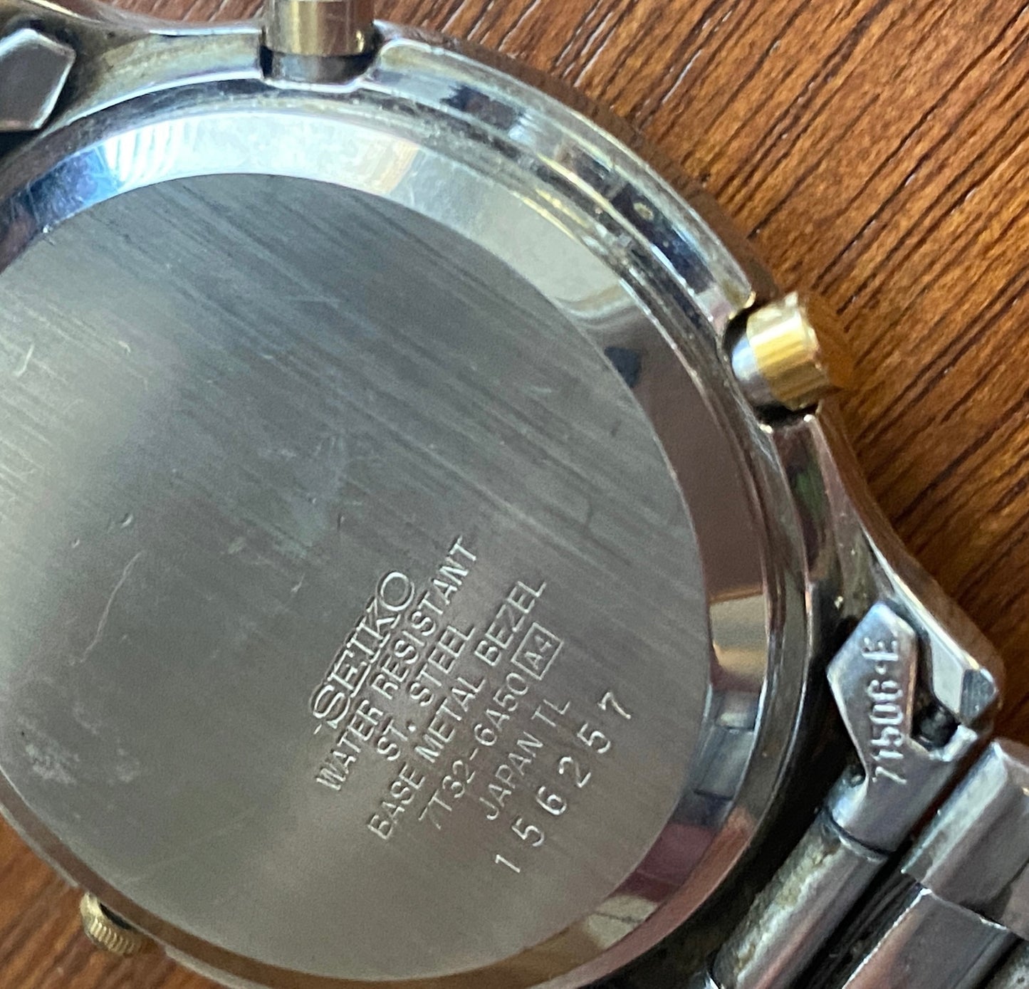 Mens Seiko Quartz Chronograph 7T32-6A50 A4 Wristwatch Tachymeter