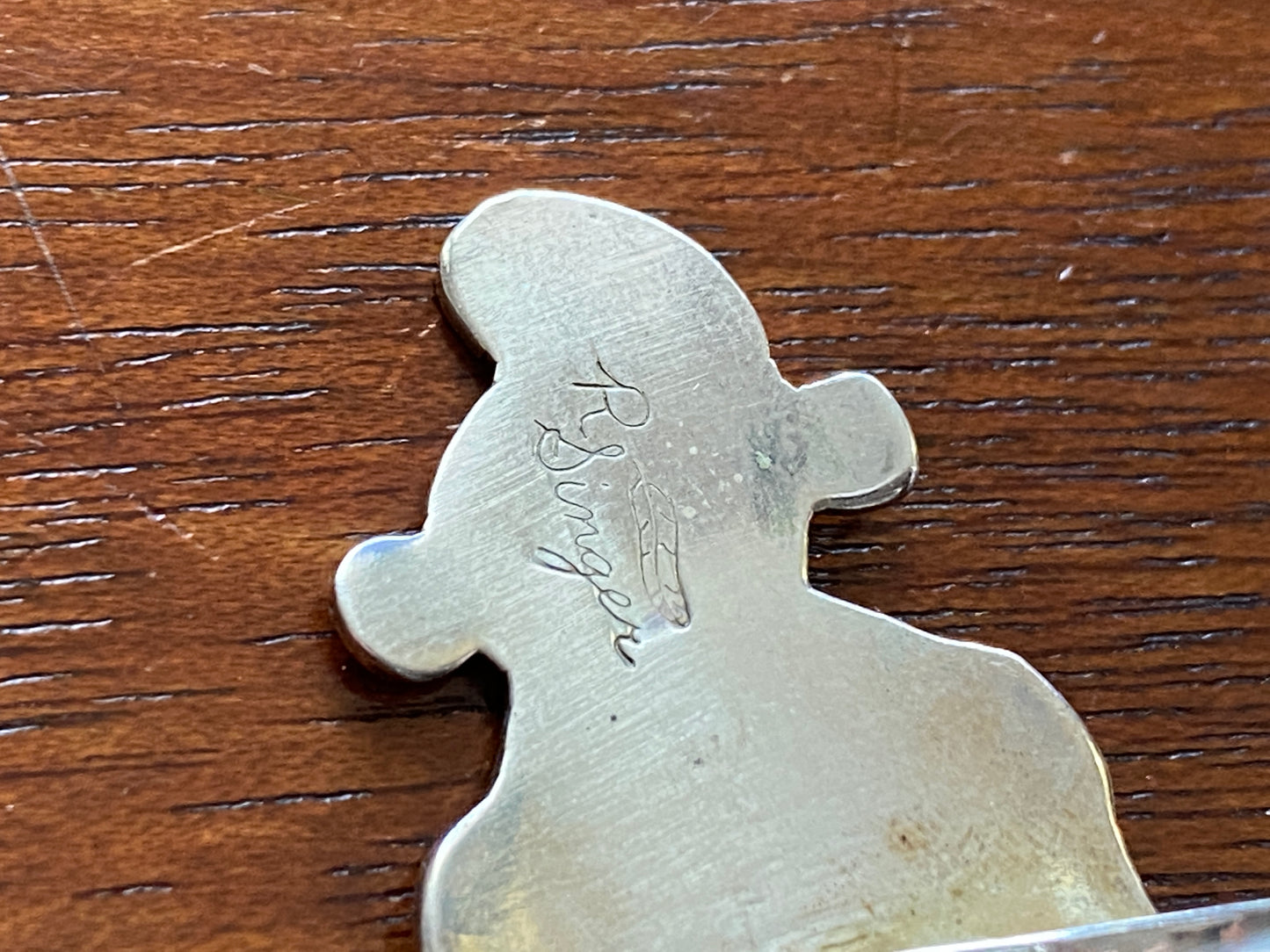 Vintage Signed R Singer Sterling Silver 925 Mudman Figural Ring Sz 9