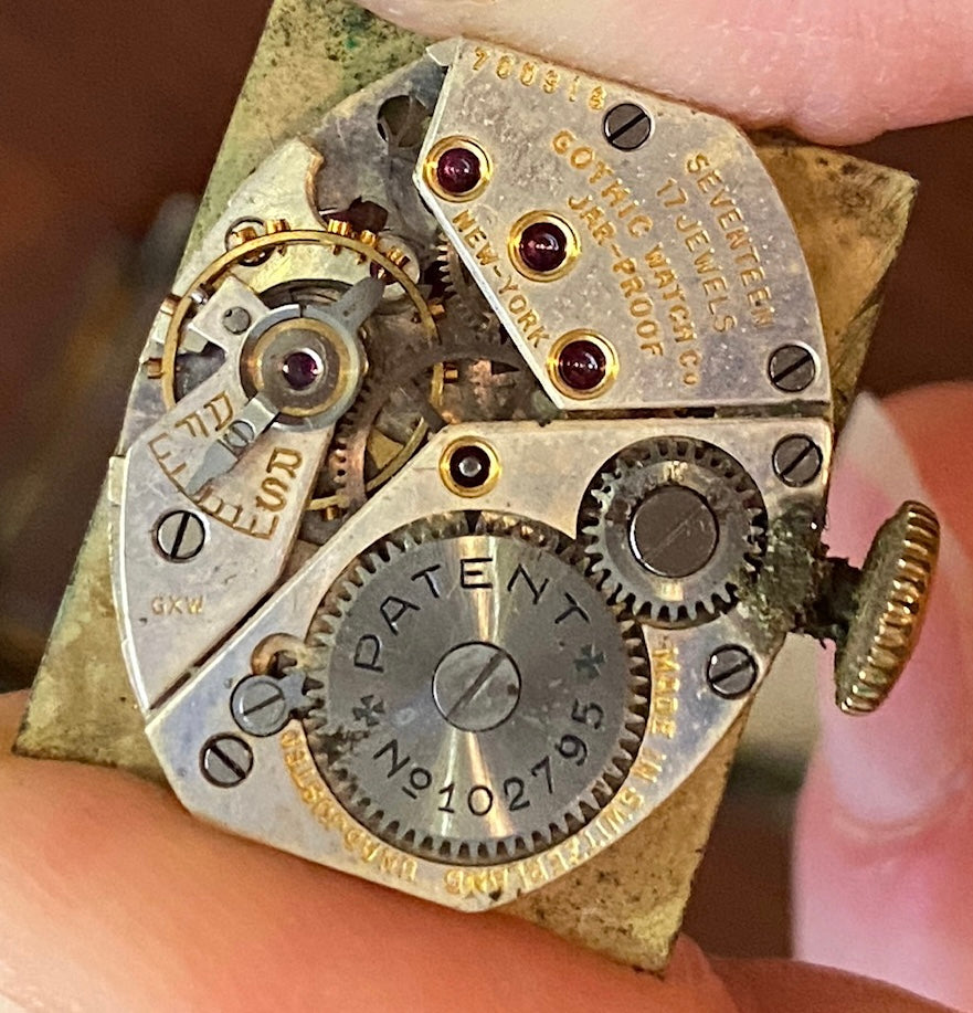 Vintage 10k Rolled Gold Gothic Jar Proof 17j Manual Wind Mens Wristwatch