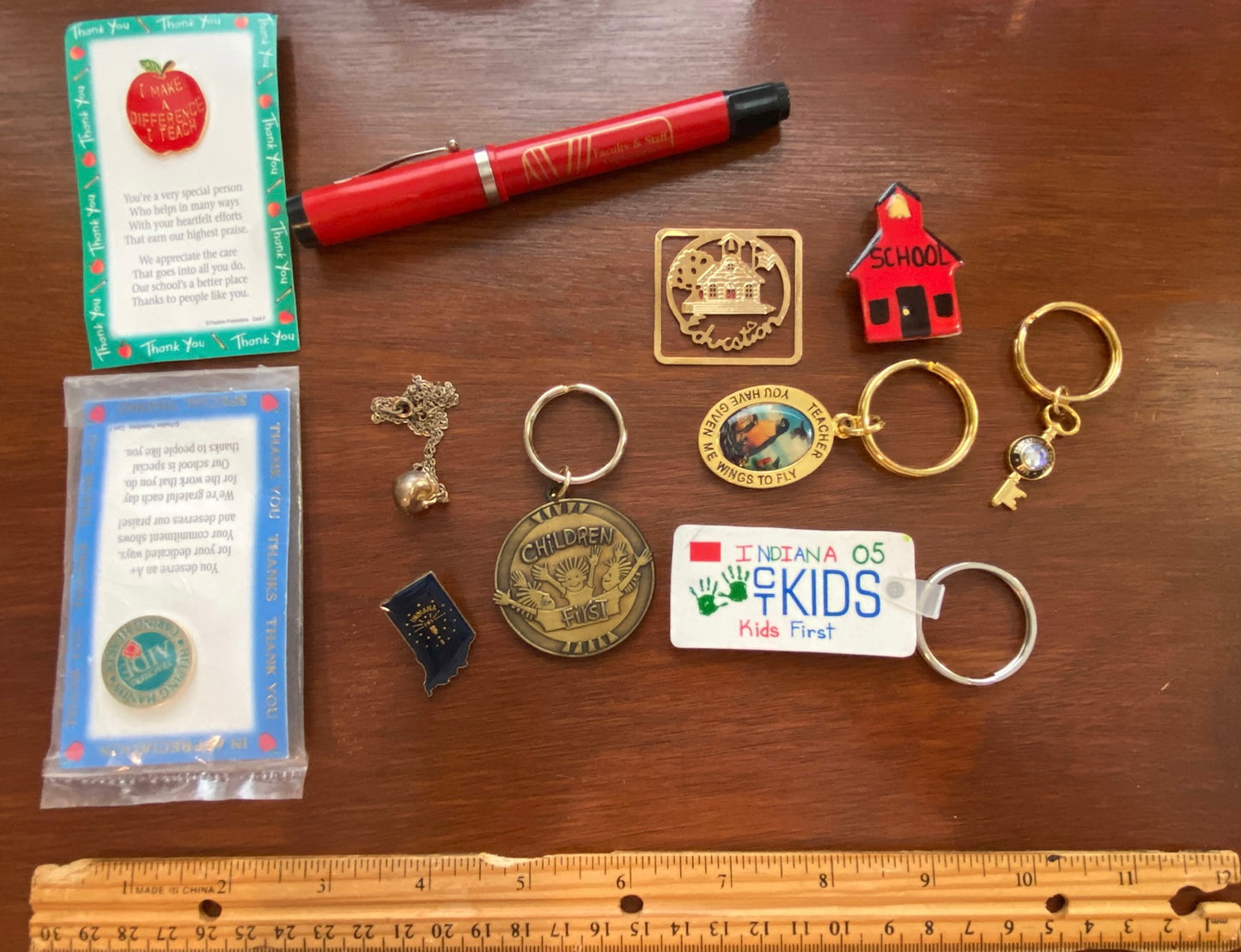 Misc School Teacher Related Items Key Rings Pinbacks & More