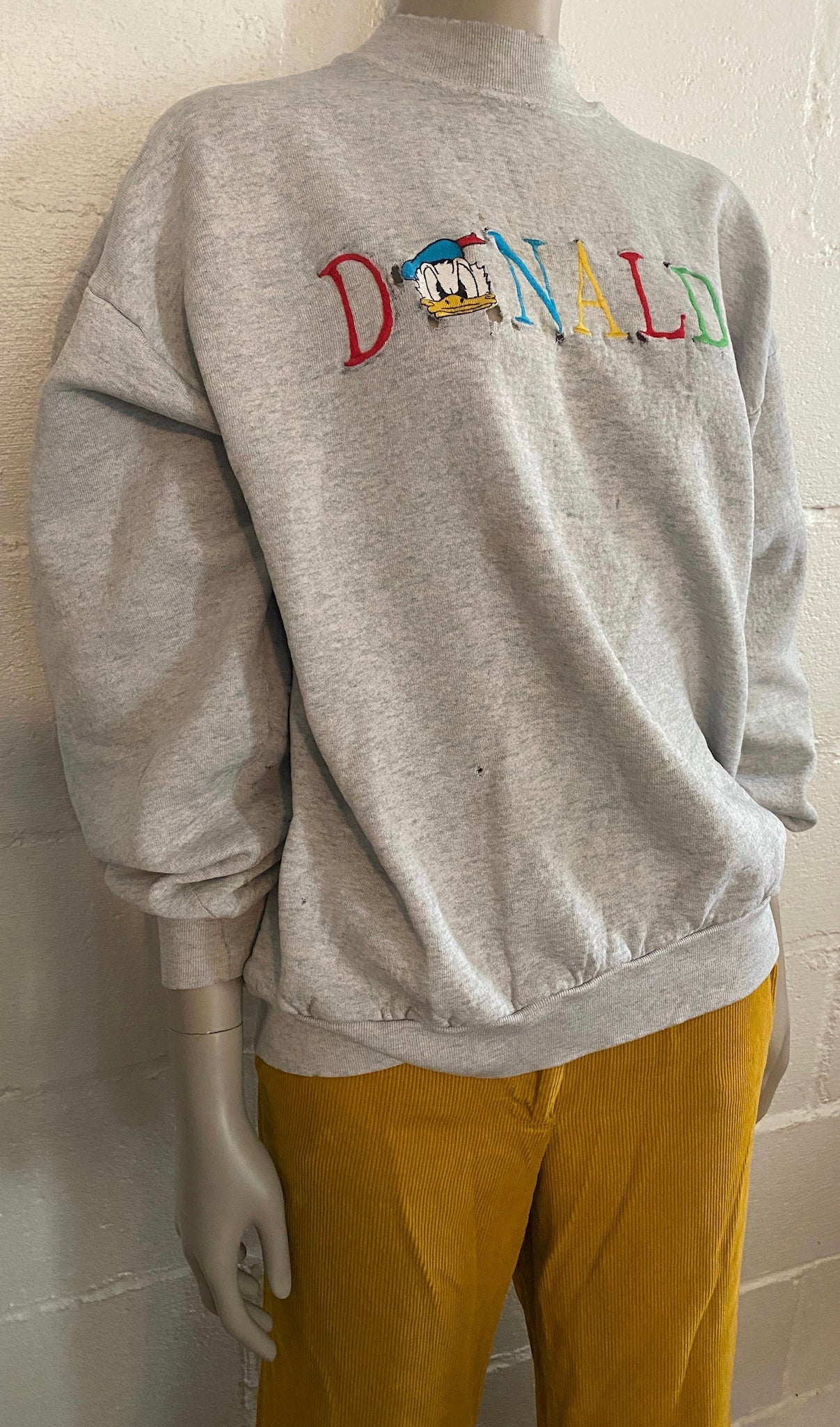Vintage Disney Mickey & Co Donald Duck Embroidered Sweatshirt Sz XL
