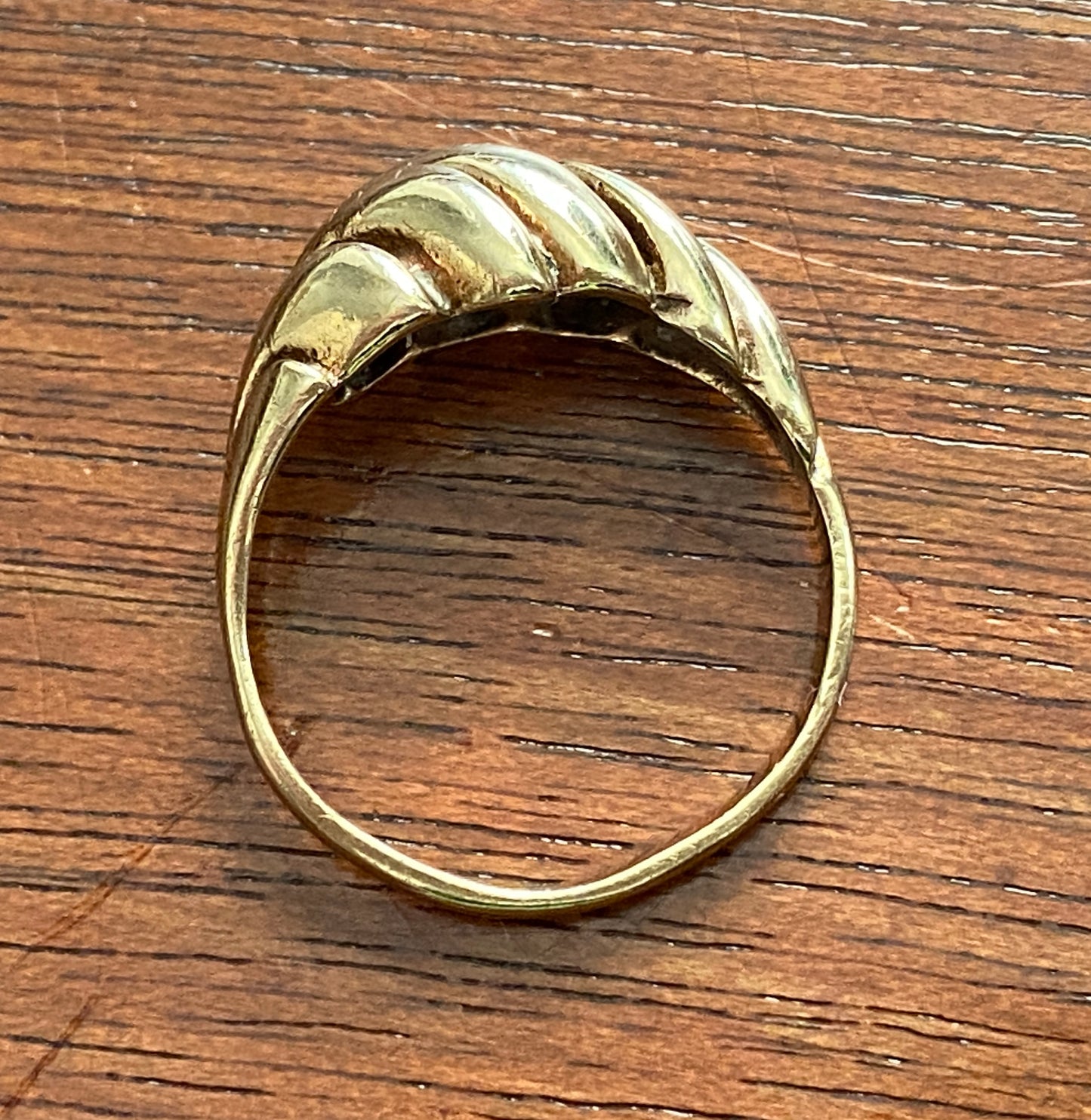 Vintage Antique 9k Open Domed Croissant Ring Sz 5