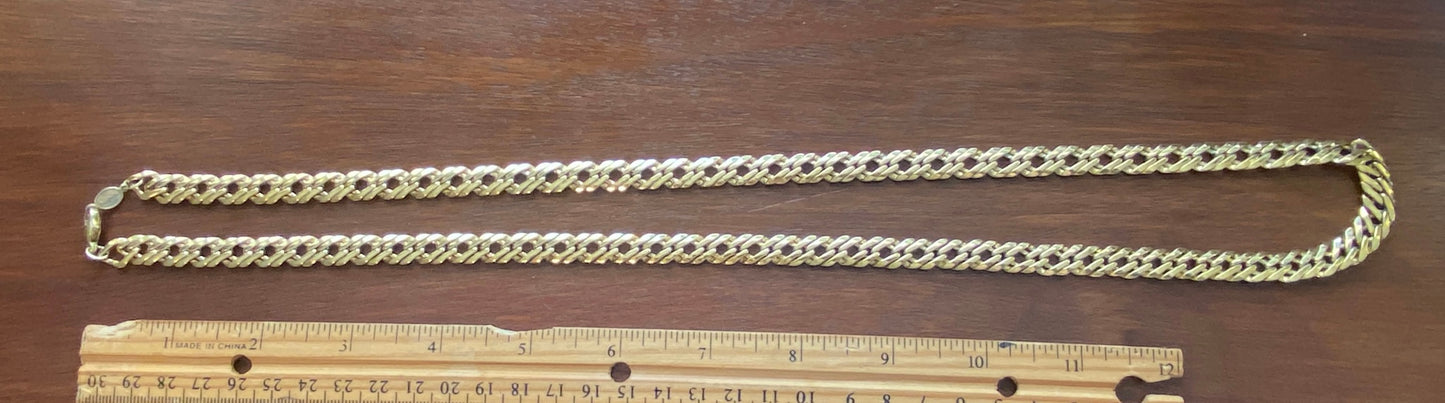 Vintage Signed Napier Fancy Gold Tone Chain Link Metal Necklace