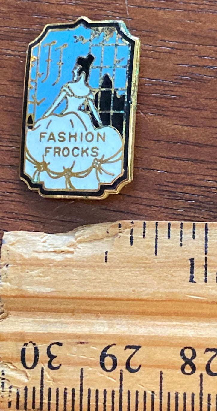 Vintage Fashion Frocks Pinback Small Brooch