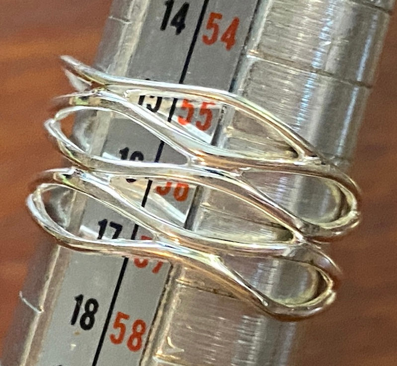 Sterling Silver 925 Open Design Ring 7.5 Signed LA