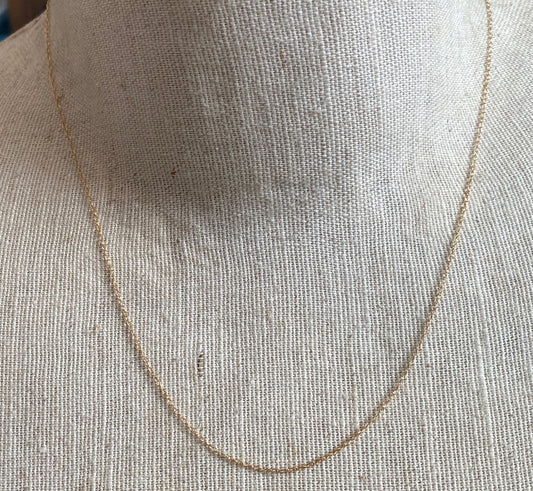 10k Yellow Gold Chain Necklace Rolo Design 18" x under 1mm